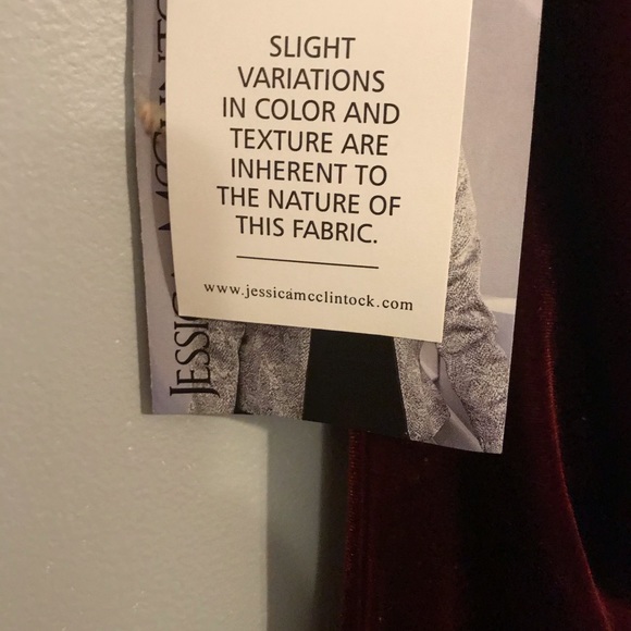 JESSICA MCCLINTOCK RED VELVET LONG DRESS - Picture 7 of 10